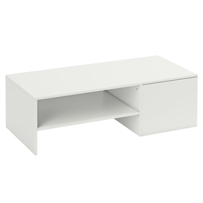 HOMCOM Mesa de Centro con Tablero Deslizante Moderna con Compartimento Oculto Estante Abierto 110x52x36 cm Blanco
