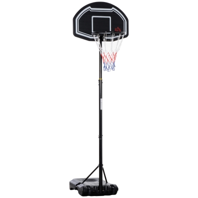 HOMCOM Canestro da basket 76cm x 48cm x 254cm Nero