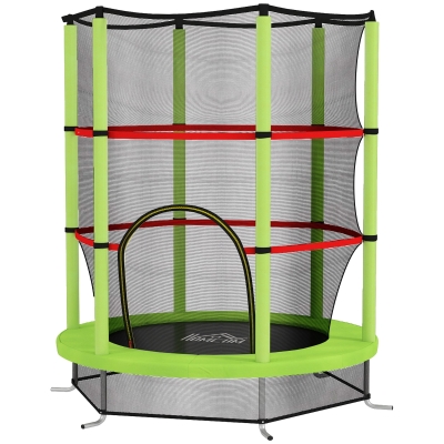 HOMCOM Trampoline Enfant Ø1,4m Filet Sécurité Vert