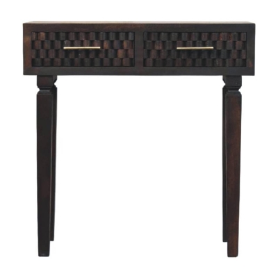 Solid Wood Arno Console Table with 2 Smooth-Gliding Drawers, Brown
