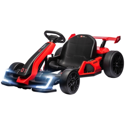 HOMCOM Kart Électrique Enfants Rouge 12 km/h Siège Ajustable