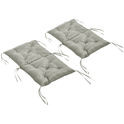Outsunny Lot de 2 Coussins Chaise 98x50cm Tissu Gris Clair 8cm