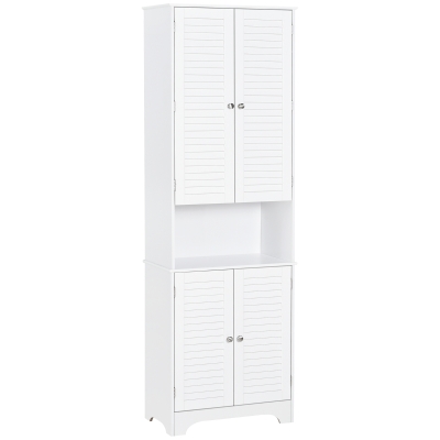 HOMCOM Tall Bathroom Cabinet White 60x30x182.5cm