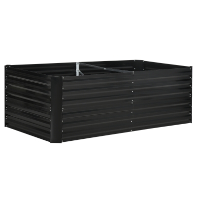 Outsunny Raised Garden Bed Steel 180x90x59cm Black