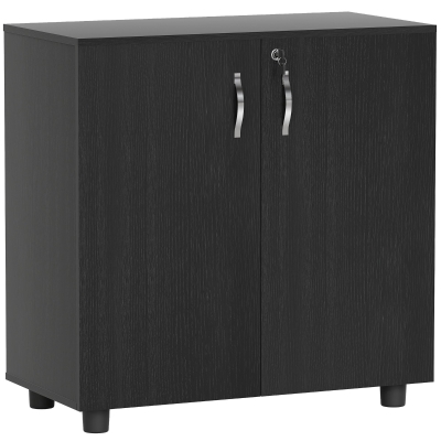 Vinsetto Lockable Office Storage Cabinet Black 2-Tier