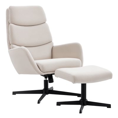 HOMCOM Poltrona relax con poggiapiedi 75cm x 66cm x 99cm beige