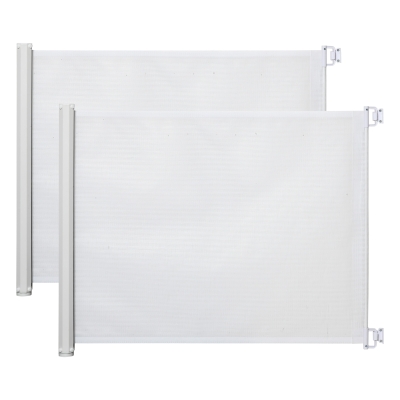 PawHut Barrières Rétractables Animaux 1,15x0,83m Acier Blanc