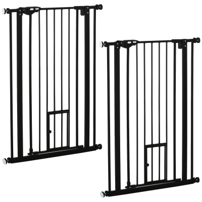 PawHut Barrières Sécurité Animaux 104H Double Verrouillage 74-80cm