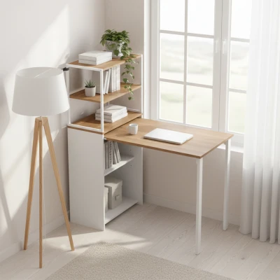 HOMCOM Scrivania 105cm x 60cm x 127cm Legno naturale