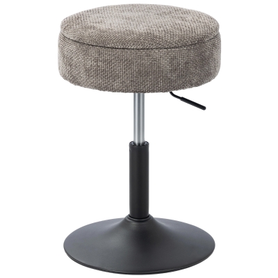 HOMCOM Tabouret Bar Pivotant Réglable Rangement Chenille Gris