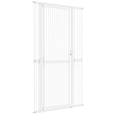 PawHut Barrière Extensible 76-104cm pour Chiens et Chats Blanc