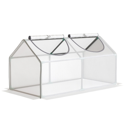 Outsunny Mini Greenhouse Portable 120x60cm White