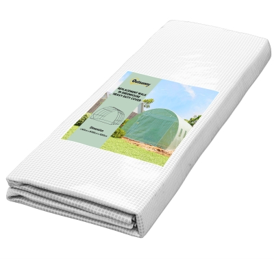 Outsunny Telo per Serra in PE da 8 Finestre 4x3x2 m Verde