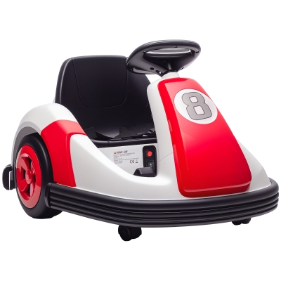 AIYAPLAY Kids 6V Bumper Car 360° Rotation Red