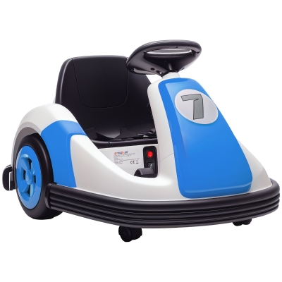 AIYAPLAY Kids 6V Bumper Car 360° Rotation Blue
