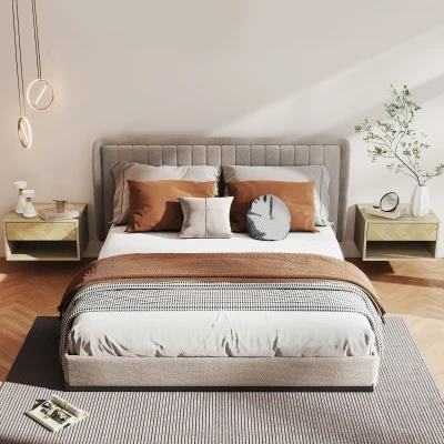 HOMCOM Set 2 Comodini Sospesi con Cassetto e Vano Aperto Legno