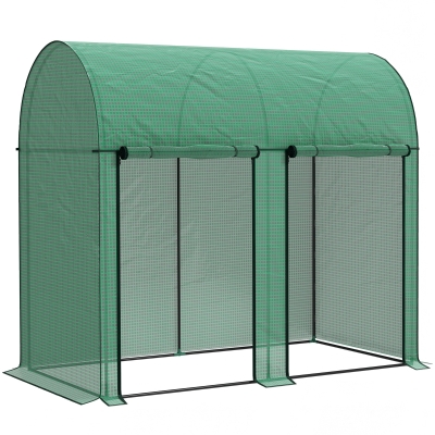 Outsunny Serra da Giardino 2x1x1.78m 2 Porte Copertura PE Verde