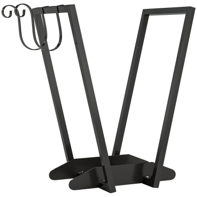 Outsunny Portalegna con Ganci da Esterno e Interno Acciaio Nero