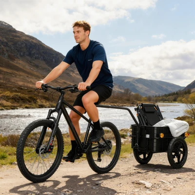 HOMCOM Reboque de Bicicleta com Cobertura de Tecido Oxford Impermeável, Refletores Estrutura de Aço e Alças para Transporte 144x59x80 cm Vermelho e Preto