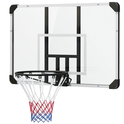 SPORTNOW Panier de Basket Réglable Intérieur/Extérieur Acier Noir