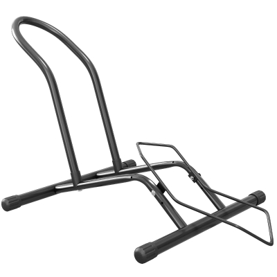 SPORTNOW Soporte para Bicicletas de Acero Aparca Bicis de Suelo Portátil para Interior y Exterior 59x41x38 cm Negro