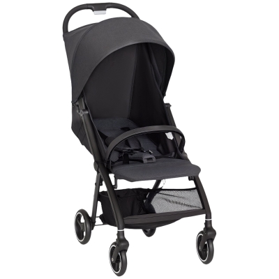 AIYAPLAY Carrito para Bebé Plegable con Respaldo Reclinable Reposapiés Ajustable Capota Cesta Arnés Carga 15 kg Gris Oscuro