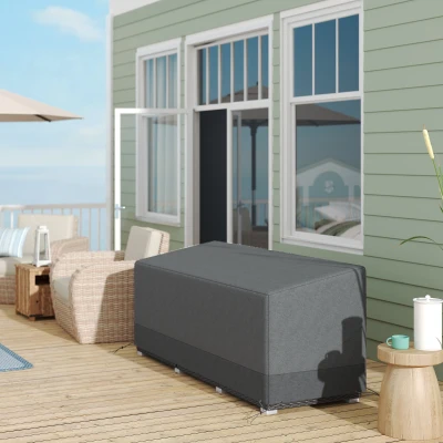 Outsunny Hoes voor tuinmeubelen Winterbestendig Waterdicht Bescherming Anti-UV 600D Oxford-stof 190,5 x 72 x 76 cm Lichtgrijs