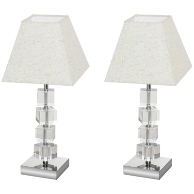 HOMCOM Lampes Cristal Contemporain Ø20x47cm Blanc Beige