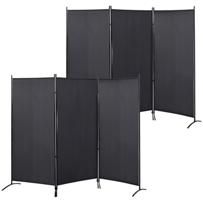 HOMCOM 2 Paravents 3 Panneaux Métal Brise-Vue