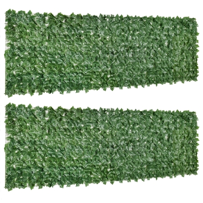 Outsunny Haies Artificielles Brise-Vue 3x1m Anti-UV 2pcs