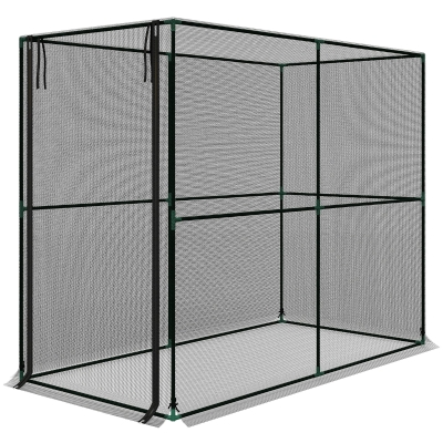 Outsunny Cage à Fruits Filet Protection Plantes Porte Zippée Noir