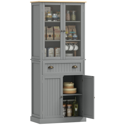 HOMCOM Kitchen Pantry Cabinet 5-Tier Storage Grey 180cm