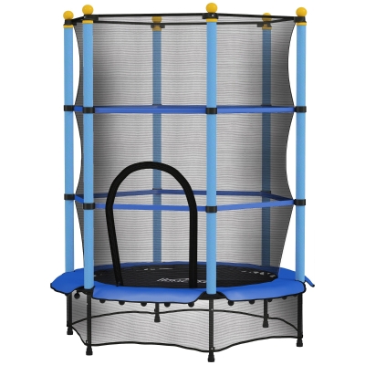 HOMCOM Trampoline Enfant Ø1,40m Filet Sécurité Bleu