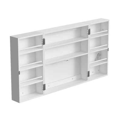 HOMCOM Lockable 2-Door Medicine Cabinet Wall-Mounted Medicine Cupboard with 11 Compartments, 2 Keys, 53 x 20 x 53 cm, White