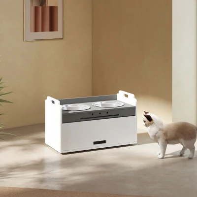 PawHut Ciotola per cani 60cm x 30cm x 35,5cm Bianco