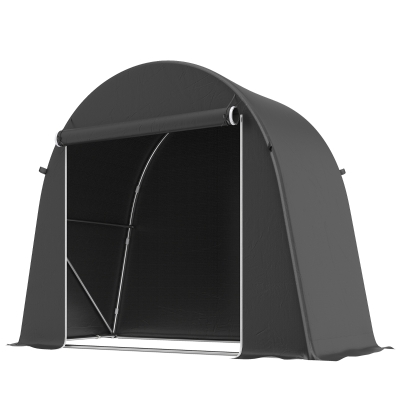 Outsunny Garden Storage Tent Metal Frame Dark Grey 8x4 ft