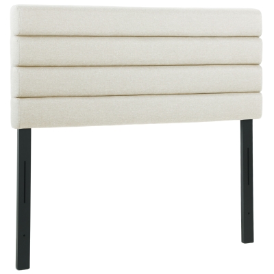 HOMCOM Cabecero de Cama 140 cm Tapizado en Lino Altura Ajustable de 3 Niveles 106/116/126 cm Montado a la Pared Beige