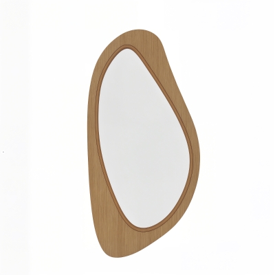 HOMCOM Espelho de Parede com Moldura de Folheado de Pinho para Quarto e Sala de Estar, 91,5 x 45 x 3 cm, Madeira natural