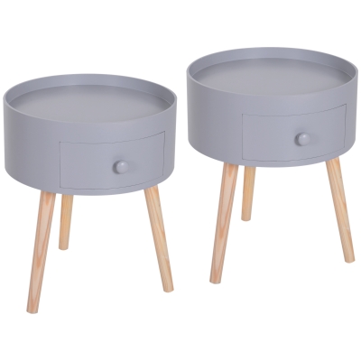 HOMCOM 2 Tables Basses Scandinaves Ronde