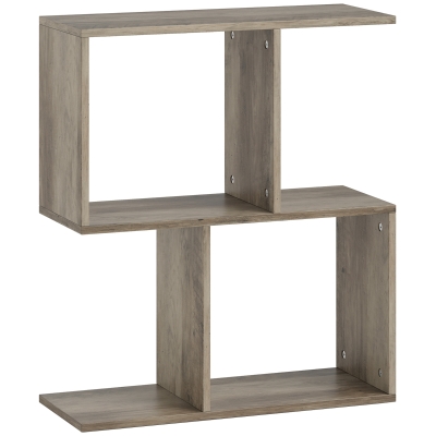 HOMCOM S-Shaped Side Table 3-Tier with Storage Grey