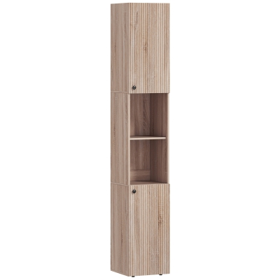 HOMCOM 6-Tier Tall Bathroom Cabinet Natural