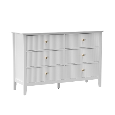 HOMCOM Cômoda Aparador com 6 Gavetas Armário de Armazenamento Moderno para Sala Quarto Corredor 100 x 40 x 78 cm Branco