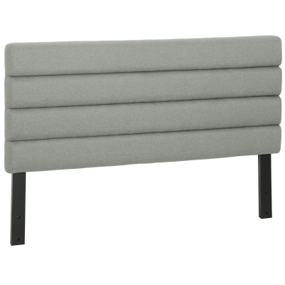 HOMCOM Cabecero de Cama 140 cm Tapizado en Lino Altura Ajustable de 3 Niveles 106/116/126 cm Montado a la Pared Gris