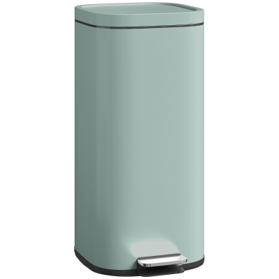 HOMCOM 30L Pedal Bin Soft-Close Removable Bucket Green