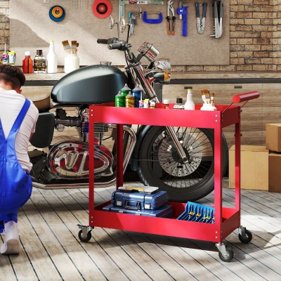 DURHAND Carrello da officina 84.5x38x84cm rosso