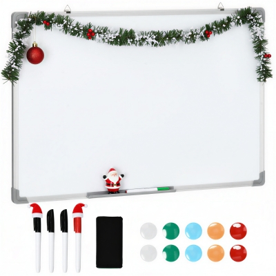 HOMCOM Tableau Blanc Magnétique 90x60cm Alu avec Accessoires