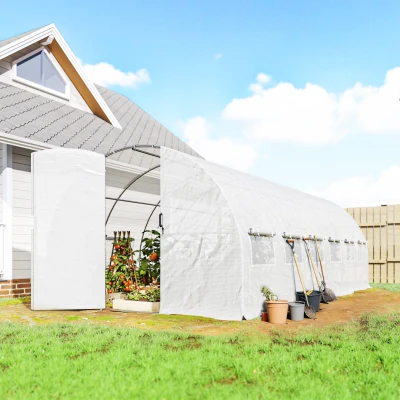 Outsunny Serra a Tunnel 597x295x200 cm Bianco