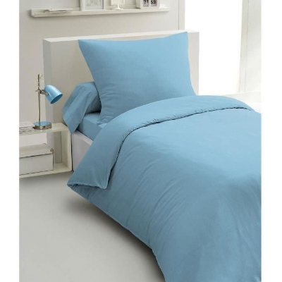 Parure de couette 2 pieces - HOME LINGE PASSION - HP72068 - Microfibre 82 g - 140 x 200 cm - Bleu ciel