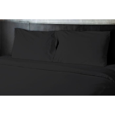 Drap plat - HOME LINGE PASSION - HP72093 - Microfibre 82 g - 240 x 300 cm - Noir