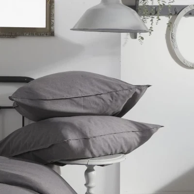 Housse de couette - TODAY - CHARME - Chambray - Gris foncé Capucine - 240 x 220 cm